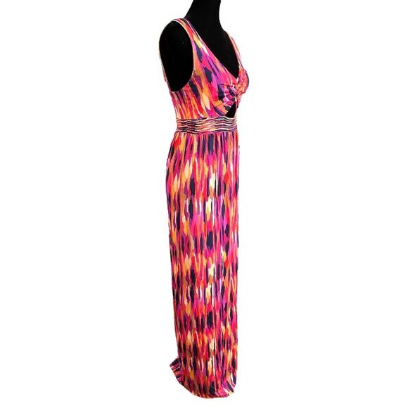 Trina Turk Margery Ikat Maxi Dress with Stretch Size XS Colorful Sleeveless - Picture 3 of 10